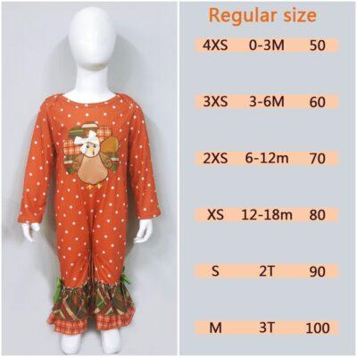 Thanksgiving Turkey Cotton Jumpsuits Girl/Boy - Image 3