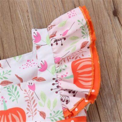 Thanksgiving Floral/Pumpkin Dress - Image 5