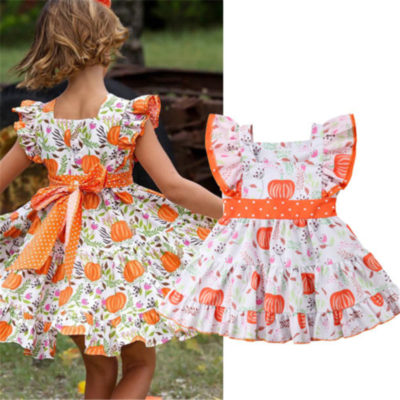 Thanksgiving Floral/Pumpkin Dress