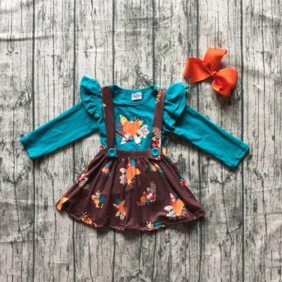 Thanksgiving Button Straps Dress Flare sleeve Matching bow - Image 4
