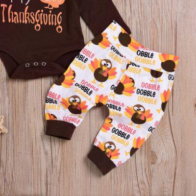 My first Thanksgiving Bodysuit Pants Hat 3pcs Set - Image 3
