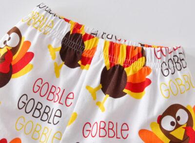 Thanksgiving Long Sleeve Bodysuit Pants Hat 3Pcs Set - Image 5