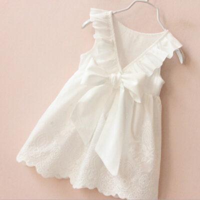 Solid White Girl Dress - Image 2