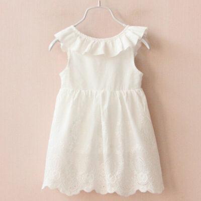 Solid White Girl Dress - Image 3
