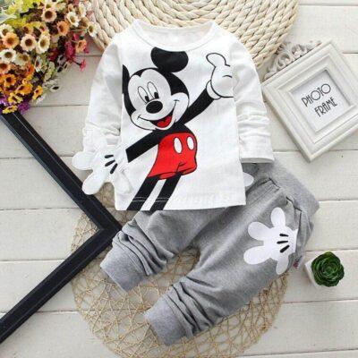 Mickey Mouse Long Sleeve T-shirts Pants 2Pcs Set - Image 2