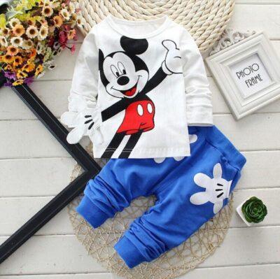 Mickey Mouse Long Sleeve T-shirts Pants 2Pcs Set - Image 3